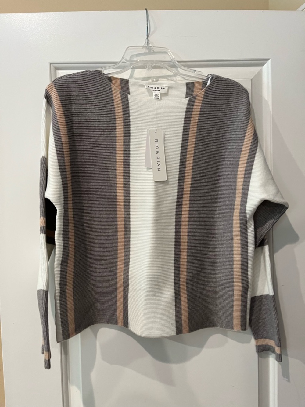 Gray and Cream Striped Men’s Sweater